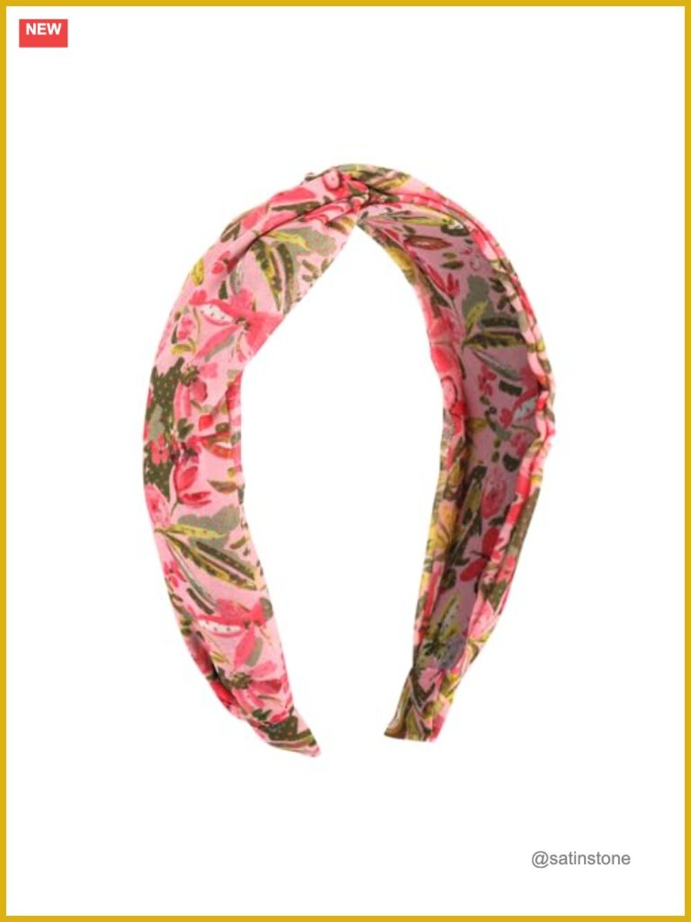 Knotted Chiffon Headband Watercolor Floral Print Comfortable Hair Accessory